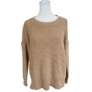 *NWT* J. CREW Women's Camel Knit Classic Crewneck Sweater Size M